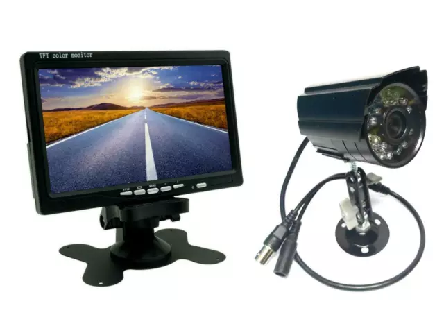 KIT VIDEOSORVEGLIANZA MONITOR LCD 7" + TELECAMERA 24 LED INFRAROSSI + CAVO 20mt