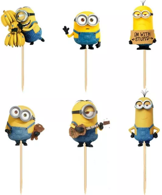 24pc Minions Cupcake Toppers Birthday Party Decoration