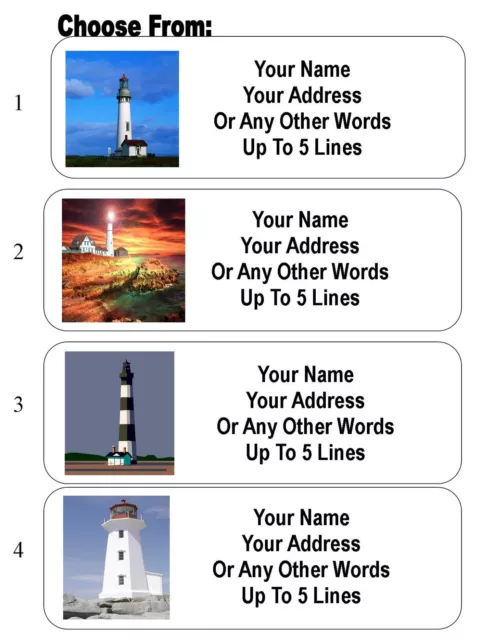30 Lighthouse Personalized Address Labels