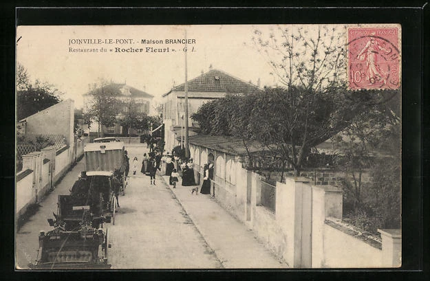 CPA Joinville-le-Pont, Maison Brancier, Restaurant du Rocher Fleuri 1906