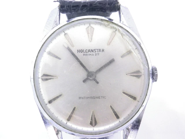 Antiguo Holcanster Prima 27 De 1970 Mecanico Funciona Perfectamente Lote Watches