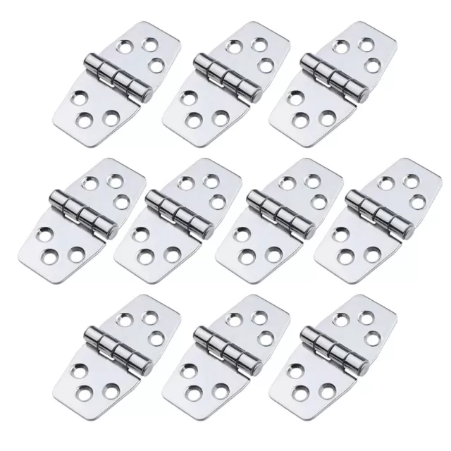 10PCS Stainless Steel Strap Marine Hinges Door Hardware Cabinet Hinges