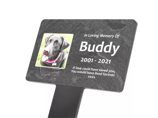 Personalised Pet Memorial Plaque Stake - Grave Marker (add your own photo)
