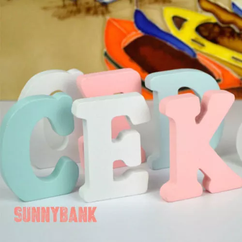 5cm White / Pink / Blue Wooden Letters Wood Letter A-Z Alphabet Home Decor