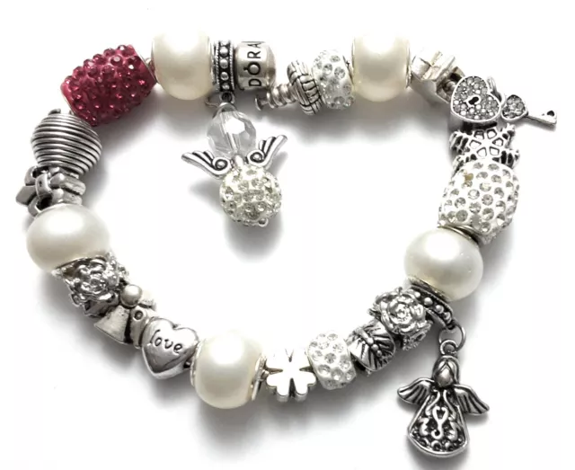 Pandora  Armband Silber Original mit European Charms Beads Perlentraum  Pink