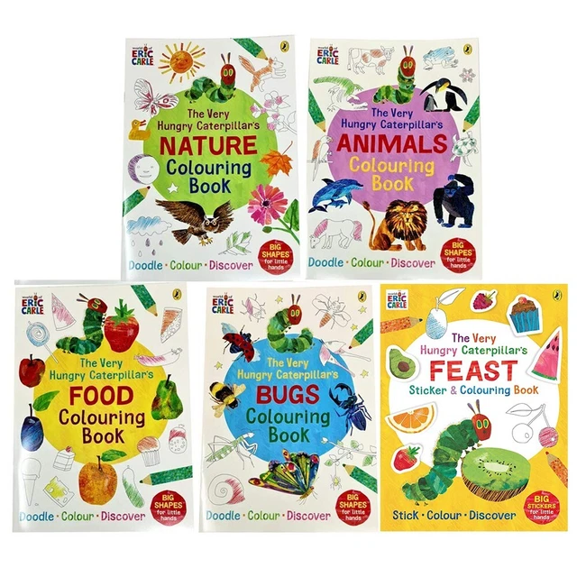 ERIC CARLE VERY Hungry Caterpillar Sticker and Colouring 5 Books Set ...
