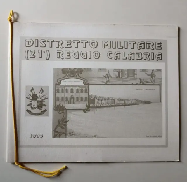 B348 Calendario Distretto Militare 21° Reggio Calabria 1990 Con Cordoncino