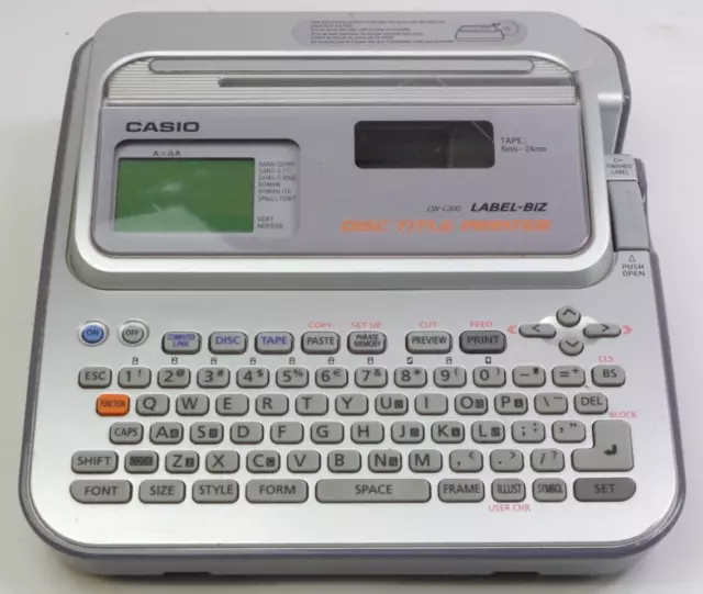 Casio Label Biz Disc Title Printer CW-L300 Tested NO POWER CORD