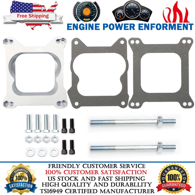 SQUARE BORE CARBURETOR to Spread Bore Manifold Adapter Kit Carb Spacer