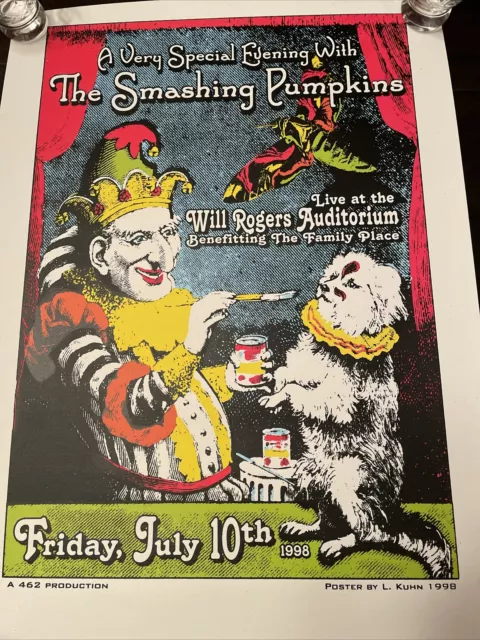 Smashing Pumpkins original concert poster 1998 Live at Will Rogers Auditorium