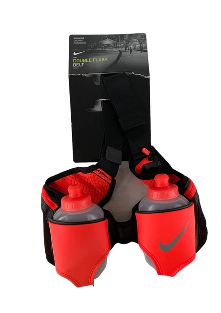 Nike Double Flask Belt 2 10 oz. Bottles - NRL85064OS - Bright Orange/Black NWT