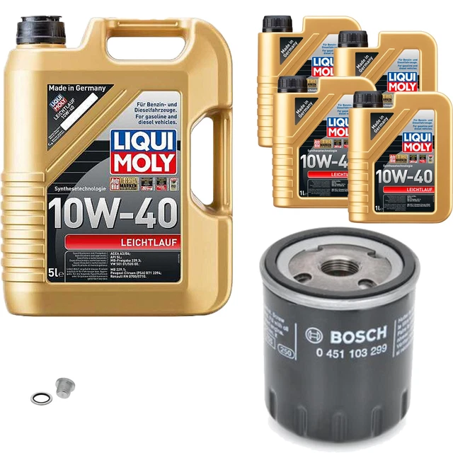 Filtro olio Bosch 9L Liqui Moly a funzionamento leggero 10W-40 per Renault Laguna II Grandtour