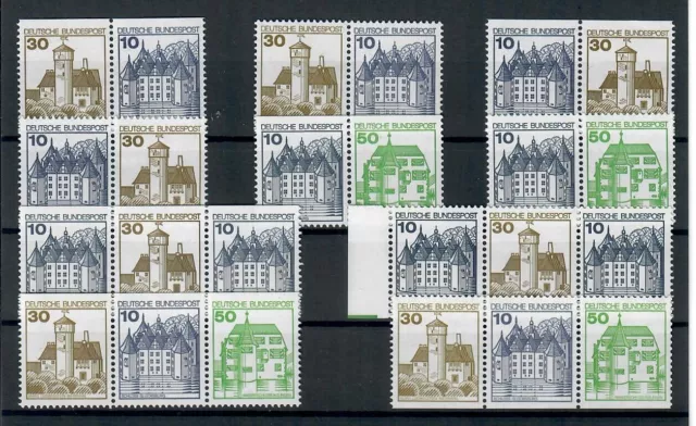 Bund BRD Burgen u. Schlösser B & S, Letterset, CD-Zus.Drucke ex MH 22/II postfr.