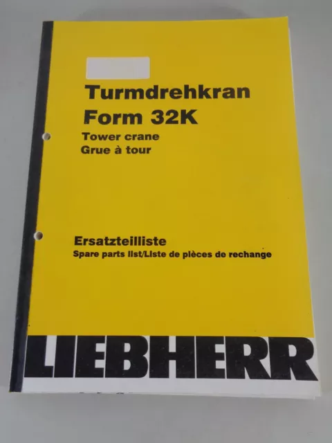 Catálogo de Piezas / Lista de Repuestos Liebherr Grúa 34K Soporte 09/1992