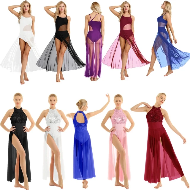 Femme Paillette Robe Danse Latine Justaucorps Sans Manches Danse Ballet Costume