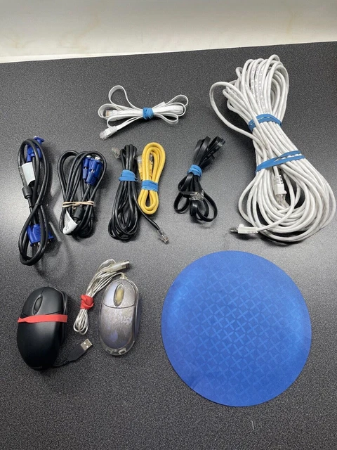 Computer cord cable lot bundle 10 items Mouse Pad Ethernet Various Lengths