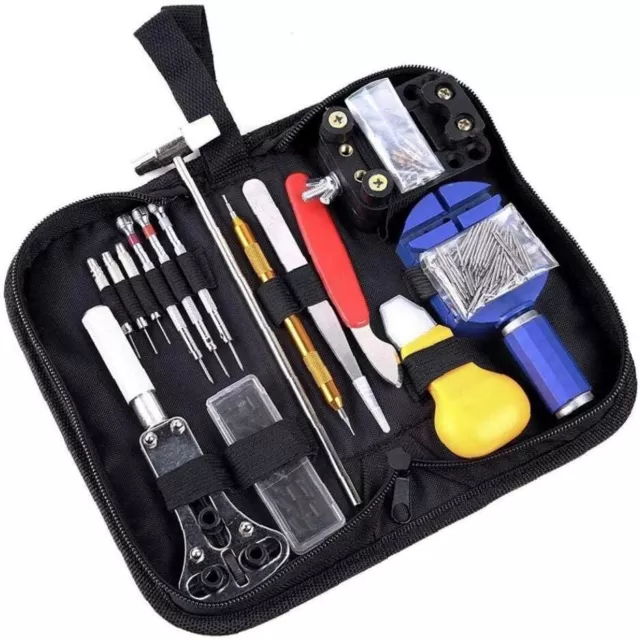 144Pcs Watch Repair Back Case Pin Link Spring Strap Remover Opener Tool Kit Set