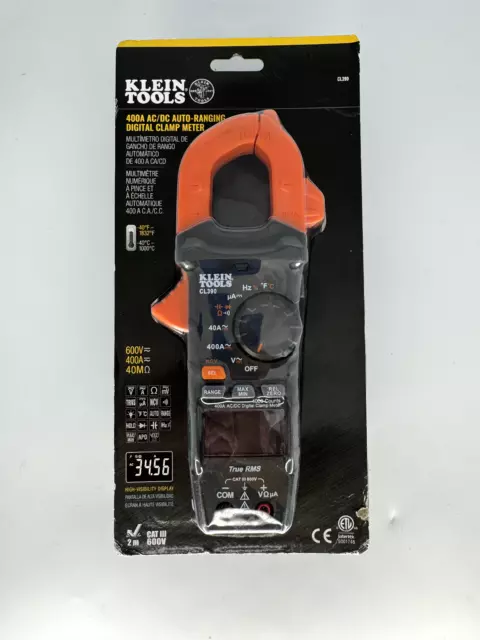 Klein Tools CL390 Auto-Ranging Digital Clamp Meter AC/DC 400a