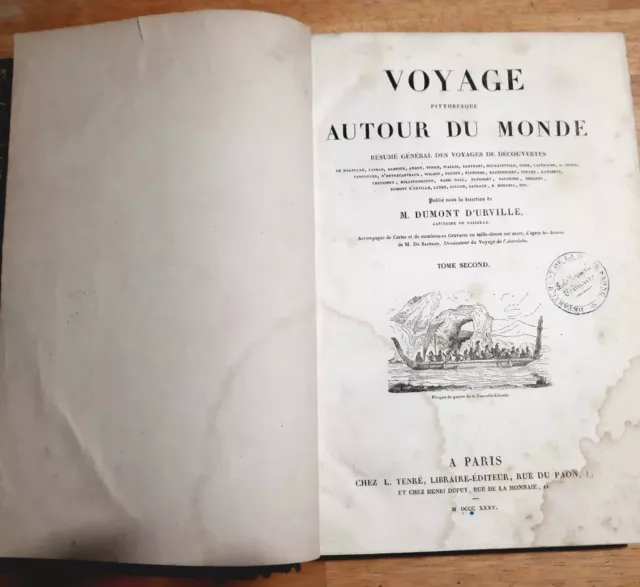 Livre Ancien Voyage Autour Du Monde 1830 Publie Sous Direction  Dumont D Urville