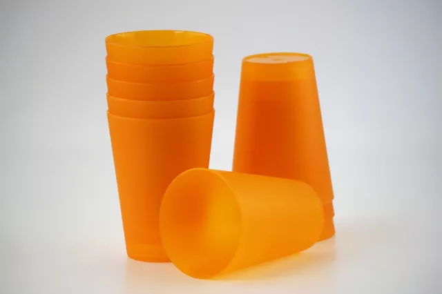 30 Vaso Naranja 0,4 Plástico Recipiente Reutilizable Fiesta Taza