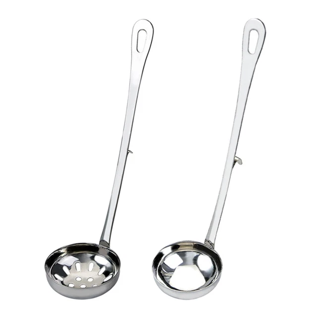 2 pz cucchiaio da portata in acciaio inox con manico a gancio zuppa di collant pentola calda
