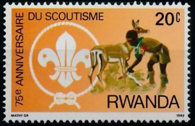 Rwanda #YT1081 MNH 1983 Scouts Baden Powell Animal First Aid [1122]