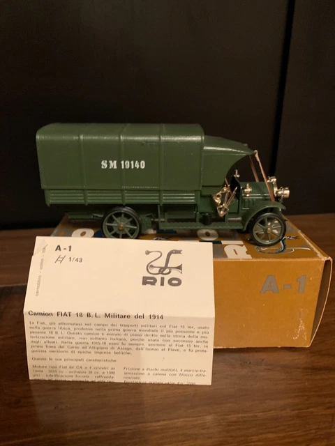 RIO 1/43rd Scale A-4 1914 Fiat Autocarro Civile 18 BL - Civilian Truck