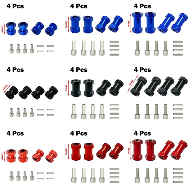 Adaptateur De Moyeu Hexagonal 12 Mm Pour Voiture RC 1/10 – Alliage Aluminium 7 Mm – Compatible Buggy, Truck, Monster – Facile à Installer – Bleu