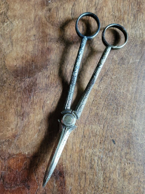 Antique Victorian EPNS Silver-Plate Grape Shears/ Scissors marked A T & Co