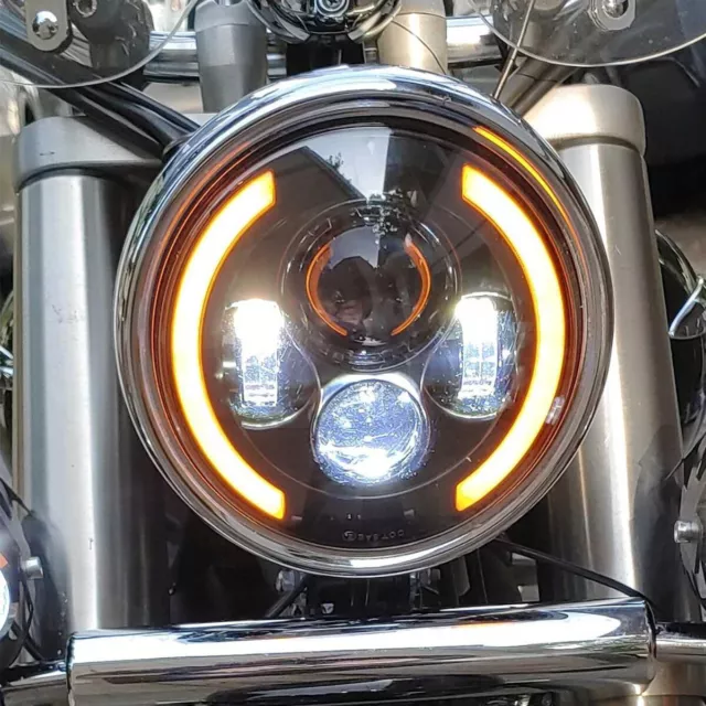 Per Triumph Speed Twin 7" Faro Moto LED Segnali di Gira Anello Proiettore D