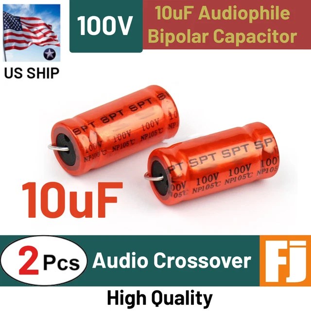 10Pz Condensatori Audio Assiali Bi-Polar Elum 4.7uF 100V, NP BP