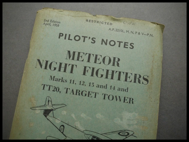 ORIGINAL PILOT’S NOTES Meteor Night Fighters RAF Jet Aircraft Air ...