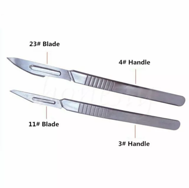 Stainless steel Scalpel Handle N23/N11 +10 pcs N3/N4 Surgical Knife Blades 2