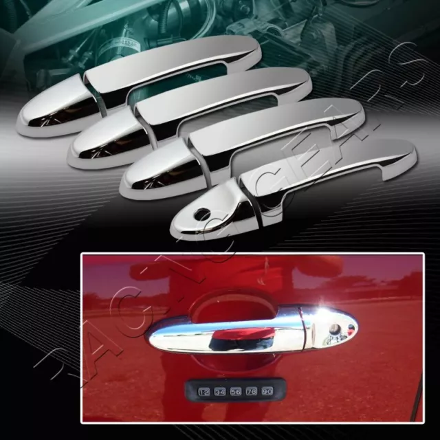 Mirror Chrome Door Handle Cover Covers Caps Trim Kit 8-Pcs Fit 01-12 Ford Escape