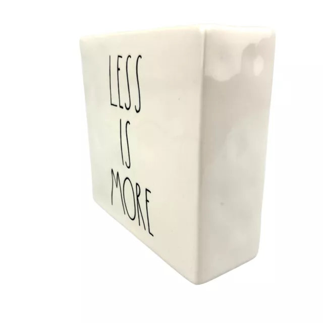 Rae Dunn Liss is More More or Less Desk Decor Paperweight Square Block 4" Accent 2