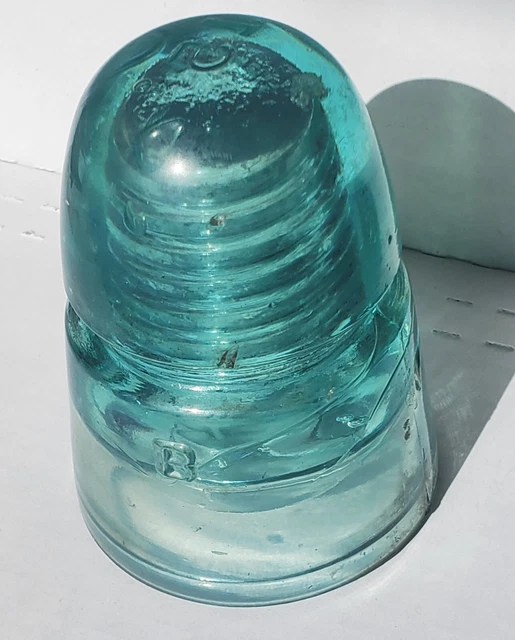 Antique Glass Insulator - BROOKFIELD - "B" - CD 145 - AQUA - BEEHIVE