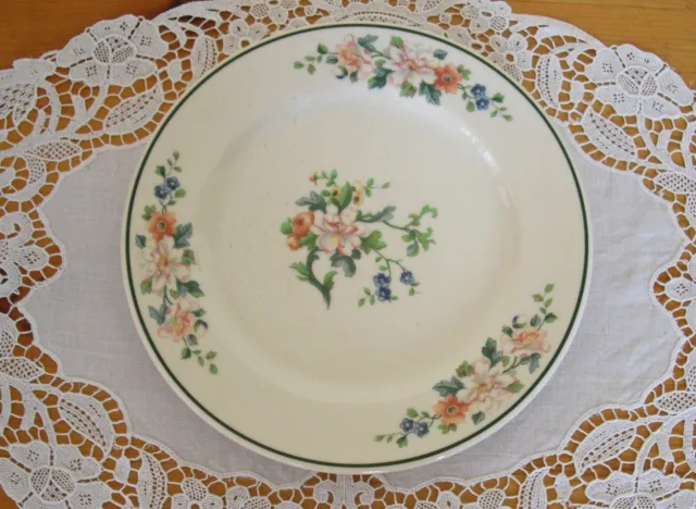 Vintage Syracuse China RESTAURANT Old Ivory O.P.CO Flowers 8" Plate ~