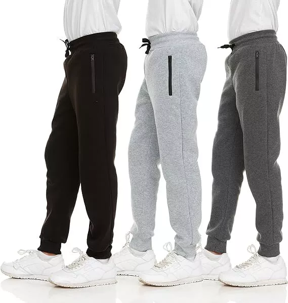 3 PACK:  Youth Fleece Jogger Sweatpants Boys Kids clothes Boys Joggers Size 4-20