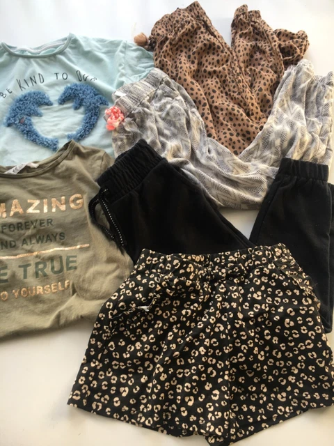 GIRLS BUNDLE H&M T Shirt Summer Trousers Shorts Age  8 to 9 Clothing