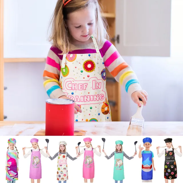 Gorro de cocina delantal para pintar unicornio delantal para niños delantal para manualidades delantal para pintar para niños