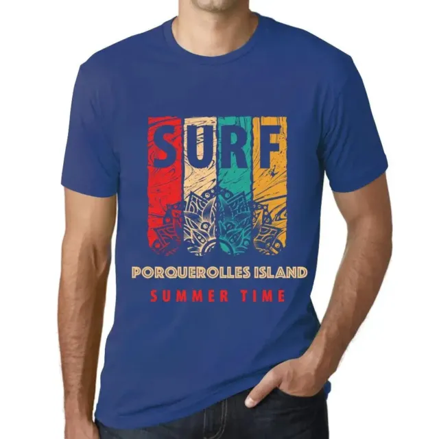 ULTRABASIC Homme Tee-Shirt Surf D'Été Sur L'Île De Porquerolles Summer Time
