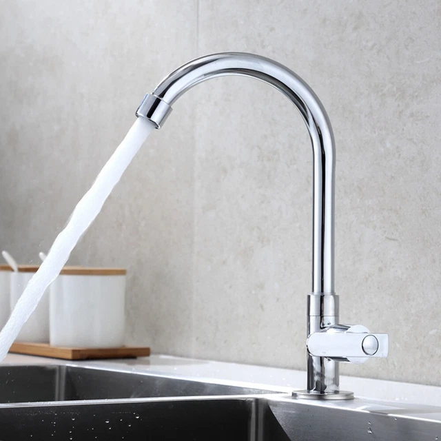 Grifo de cocina accesorios de cocina baños cocinas latón plata 360° rotación