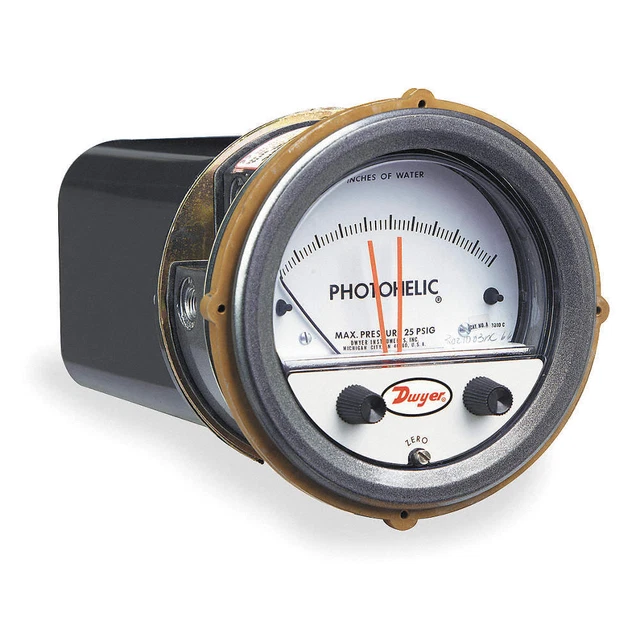 DWYER A3000-00 Pressure Gauge,0 to 0.25 In H2O