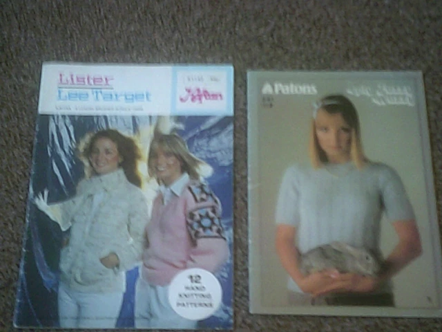 Job lot 2 x Ladies Sweater Cardigan Knitting Pattern Books by Patons, Lister