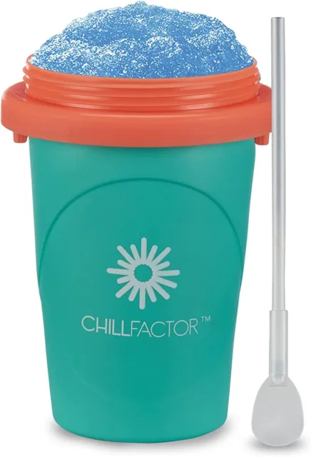Chillfactor Neon Slushy Maker - Green Reusable Slushy Maker Cup, Homemade Slushi