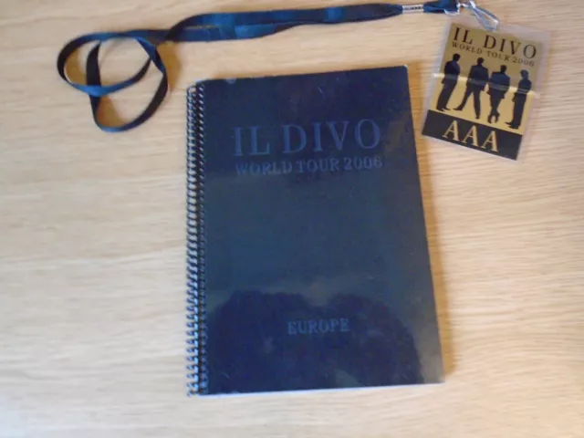 IL DIVO AAA pass + tour itinerary booklet  2006 European tour