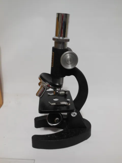 Vintage Perfect Model 804 Microscope W/Original Wooden Box