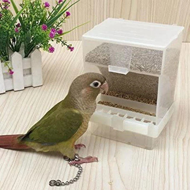 1 pieza accesorios de jaula sin desorden para alimentador automático para pájaros