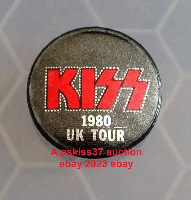 Tour Butto KISS 1980 UK Tour Button Badge Unmasked Unofficial NOT Aucoin Eric Ace ...