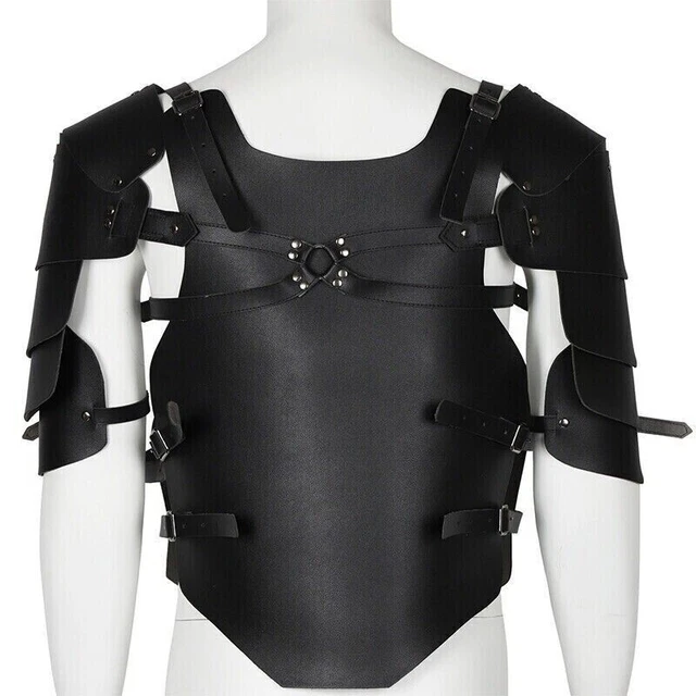 DG Medieval Shoulder Chest Vest Armor Warriors Knights Leather Cosplay Costume.
